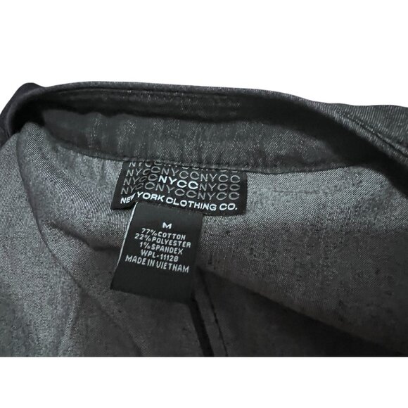 Black Cropped Denim Cardigan Jacket With 3/4 Sleeves New York Clothing Co Sz Med - Picture 3 of 8